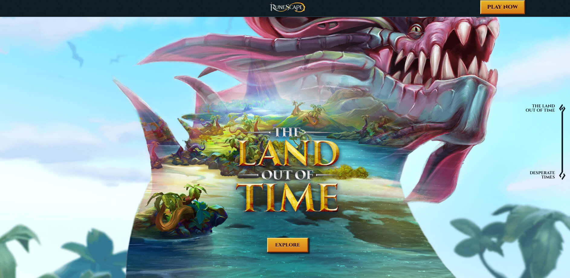 A screenshot of the World Out of Time mini-site